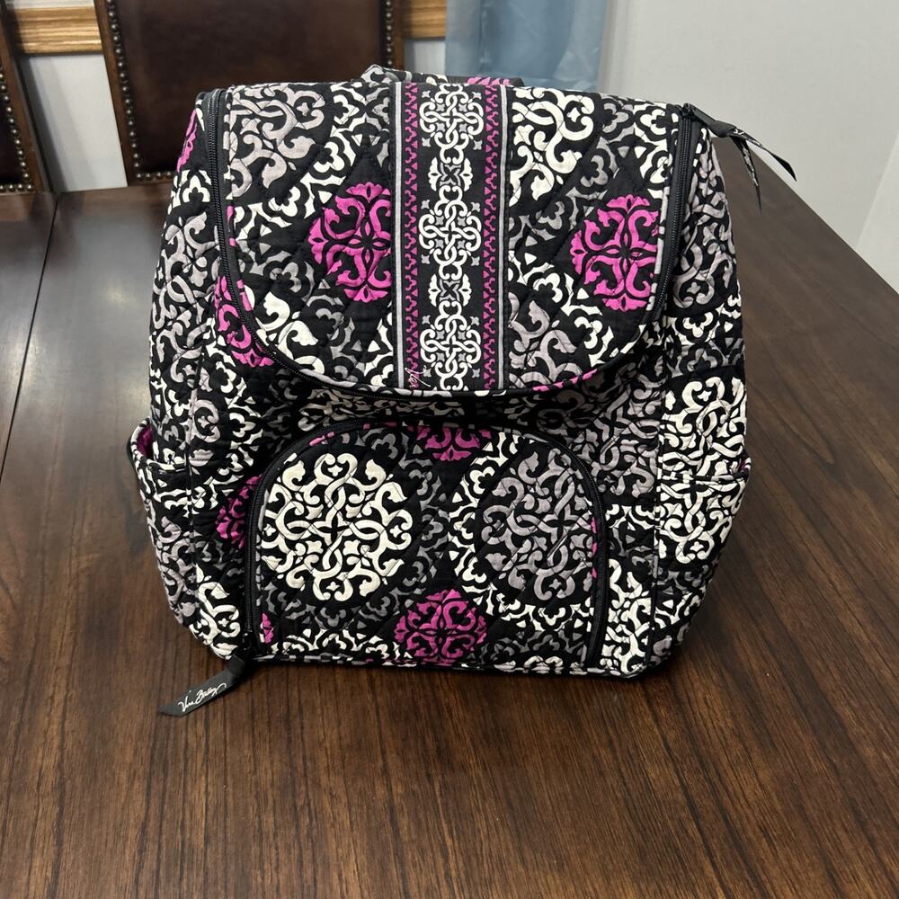 Vera Bradley Campus Backpack Canterberry Magenta Quilted Large Rucksack Retired